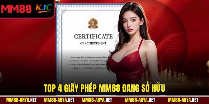 Top 4 giấy phép MM88 đang sở hữu
